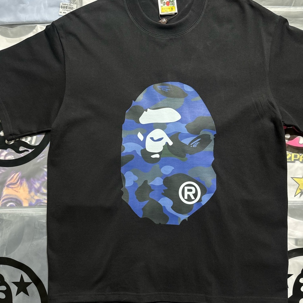 BAPE Blue Camo Big Ape Head Tee ‘Black’ - Picture 3 of 6